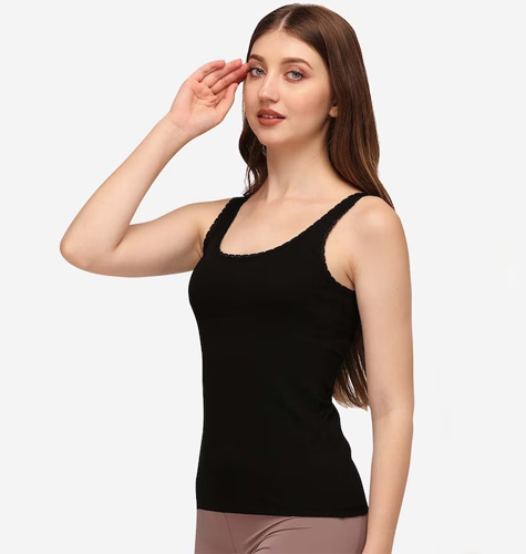 Women Black Solid Camisoles